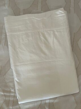 Wamsutta KING Pima Pimacott Cotton 650 Thread Count Pure White Flat Sheet Luxury